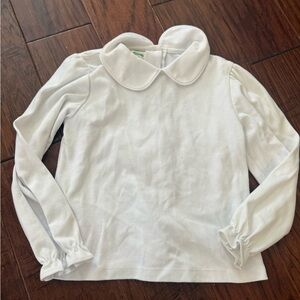 Elegant White Long Sleeve Kids Shirt with Peter Pan Collar